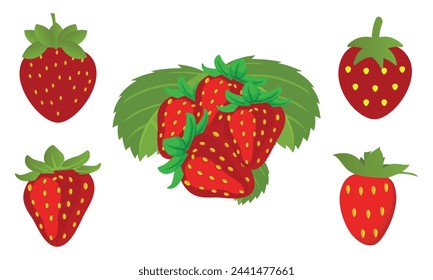 Strawberry  Vector Design And Illustration Bundle.