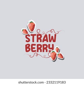 strawberry vector design on grey background