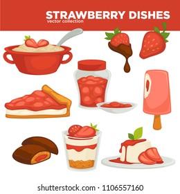Strawberry vector dishes food, drinks or desserts