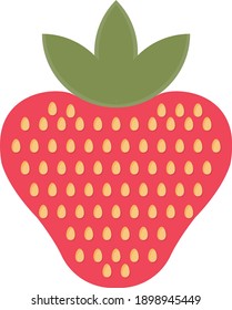 strawberry vector flat colour icon