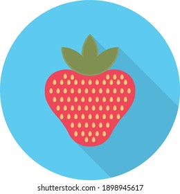 strawberry vector flat colour icon