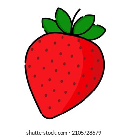 strawberry vector in flat design style