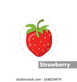 strawberry vector flat illustration icon