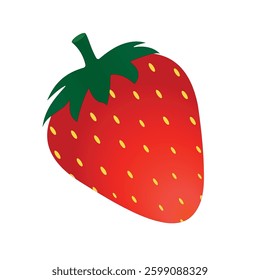 Strawberry vector. Fresh red ripe mellow berry on white background. 3d Strawberry icon vector illustration. Strawberries 3d color vector icon for food apps and websites.