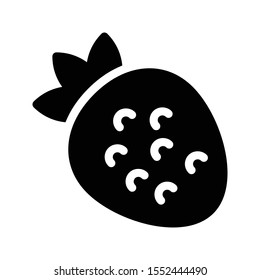 strawberry vector glyph flat icon