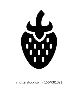 strawberry vector glyph flat icon 