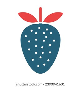 Strawberry Vector Glyph Two Color Icon For Personal And Commercial Use.
