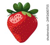Strawberry vector graphics isolated on white, fruit thumbnail icon