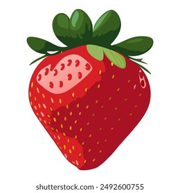 Strawberry vector graphics isolated on white, fruit thumbnail icon