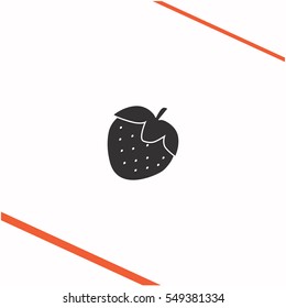 Strawberry vector grey icon on white background. Strawberry symbol stock bitmap illustration. Business picture.