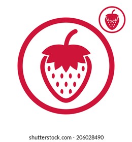 Strawberry Vector Icon.