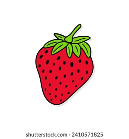 Icono vectorial de fresa en estilo doodle. Símbolo de diseño simple. Objeto de caricatura dibujado a mano aislado sobre fondo blanco.