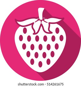 strawberry vector icon in a flat style
