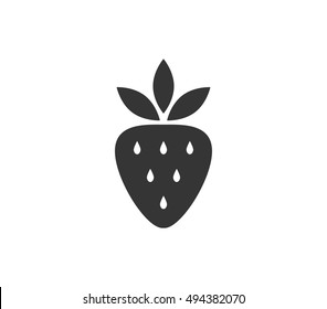 Strawberry vector icon. fruit icon.  Strawberry vector illustration. 