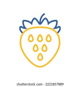 Strawberry vector icon. Graph symbol for food and drinks web site, apps design, mobile apps and print media, logo, UI