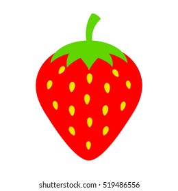 Strawberry vector icon illustration. Delicious strawberry icon. Red ripe strawberry icon.