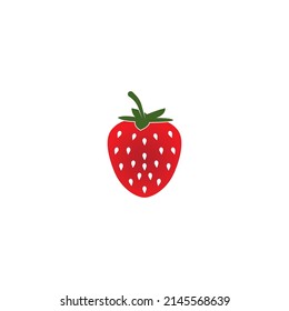 Strawberry vector icon illustration design template.