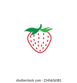 Plantilla de diseño de ilustración de icono de vectores de fresa.