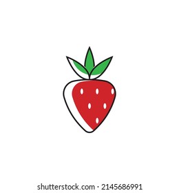 Plantilla de diseño de ilustración de icono de vectores de fresa.