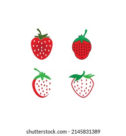 Strawberry vector icon illustration design template.