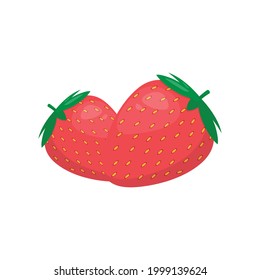 Strawberry vector icon. vector illustration flat design isolated on white background.