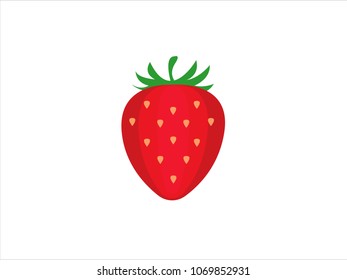 Strawberry vector icon isolated on white background, sweet fruit.