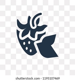 Strawberry vector icon isolated on transparent background, Strawberry transparency concept can be used web and mobile