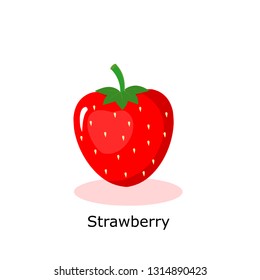 Strawberry vector icon isolated on white background ,fresh fruit