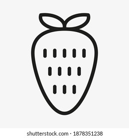 Strawberry vector icon isolated on white background.