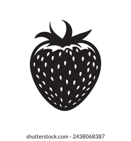 Strawberry vector icon isolated on white background design.