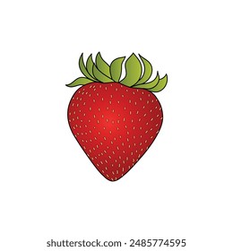 Strawberry vector icon isolated on white