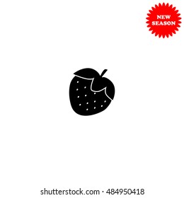 Strawberry vector icon isolated on white background.