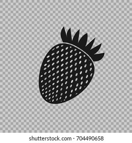 Strawberry vector icon isolated, a symbol is formed in a flat style on transparent background. Fruit isolated organic ripe, illustration for your resume projects.