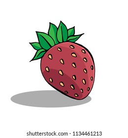 Strawberry. Vector of an icon, logo a strawberry . Hand drawn strawberry.