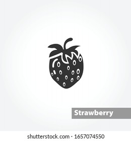 strawberry vector icon on white background