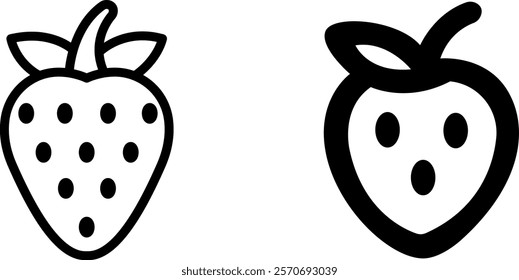 "Strawberry Vector Icon Set: Fresh and Sweet Designs for Fruit and Nature Projects"