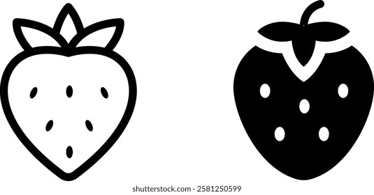 Strawberry Vector Icon Set – Sweet and Juicy Berry Illustrations