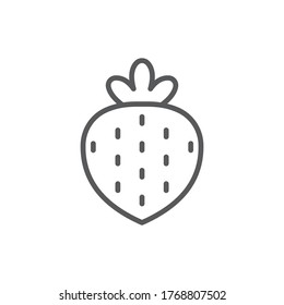 Erdbeeren, Vektorsymbol lecker Früchte einzeln auf weißem Hintergrund