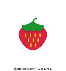 Erdbeeren, Vektorsymbol lecker Früchte einzeln auf weißem Hintergrund