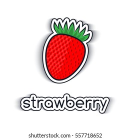 Strawberry vector icon, a symbol is formed in a flat style. Fruit isolated organic ripe, illustration for your resume projects.