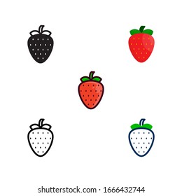 strawberry vector icon vegetable and fruit