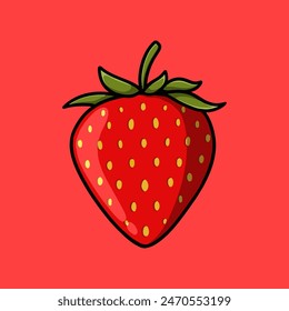 Strawberry Vector Illustration Clipart Design