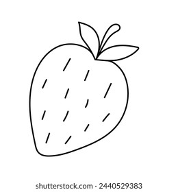 Fresa. Ilustración vectorial en estilo doodle. Aislado sobre fondo blanco