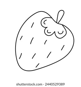 Strawberry. Vector illustration in doodle style. Isolated on white background