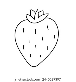 Erdbeere. Vektor-Illustration im Doodle-Stil. Isoliert auf weißem Hintergrund