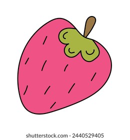 Strawberry. Vector illustration in doodle style. Isolated on white background