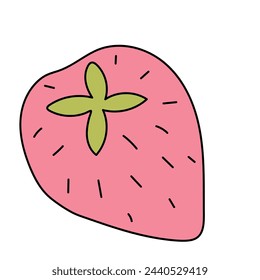 Erdbeere. Vektor-Illustration im Doodle-Stil. Isoliert auf weißem Hintergrund