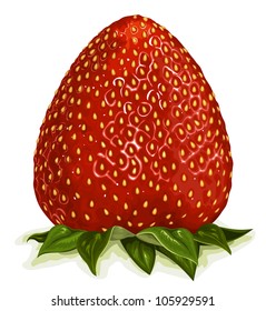 Strawberry. vector illustration EPS 8. No mesh, no gradients