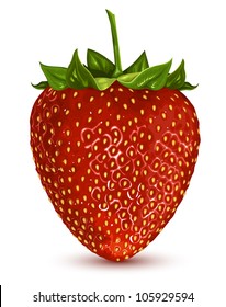 Strawberry. vector illustration EPS 8. No mesh, no gradients
