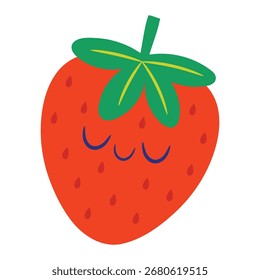 Ilustración vectorial de fresa. Diseño minimalista plano. Ilustración editable para el Web, móvil, impresión